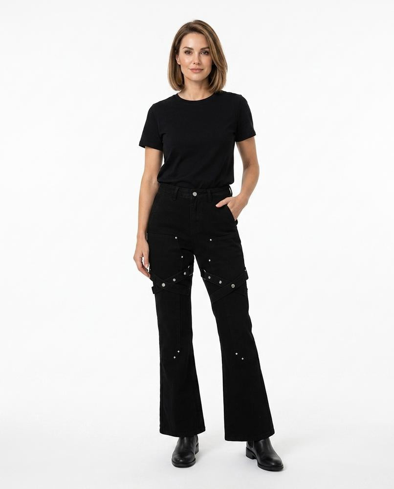 Heidi-Outlet - Misil | Studded Flared Pants Women