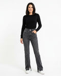 Heidi-Outlet - Tamar | High-Waist Slit-Hem Pants Women