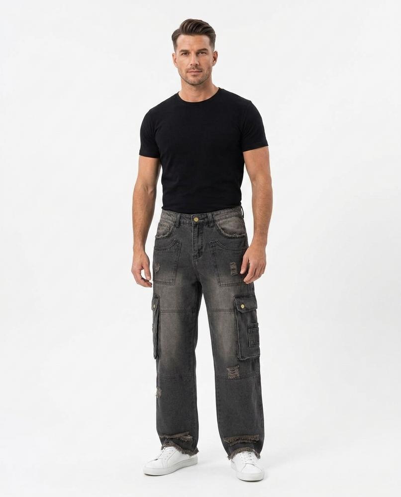 Heidi-Outlet - Lomor | Wide-Leg Distressed Pants Men