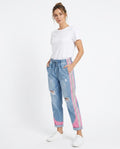 Heidi-Outlet - Caron | Distressed Side-Stripe Pants Women