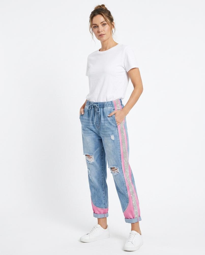 Heidi-Outlet - Caron | Distressed Side-Stripe Pants Women