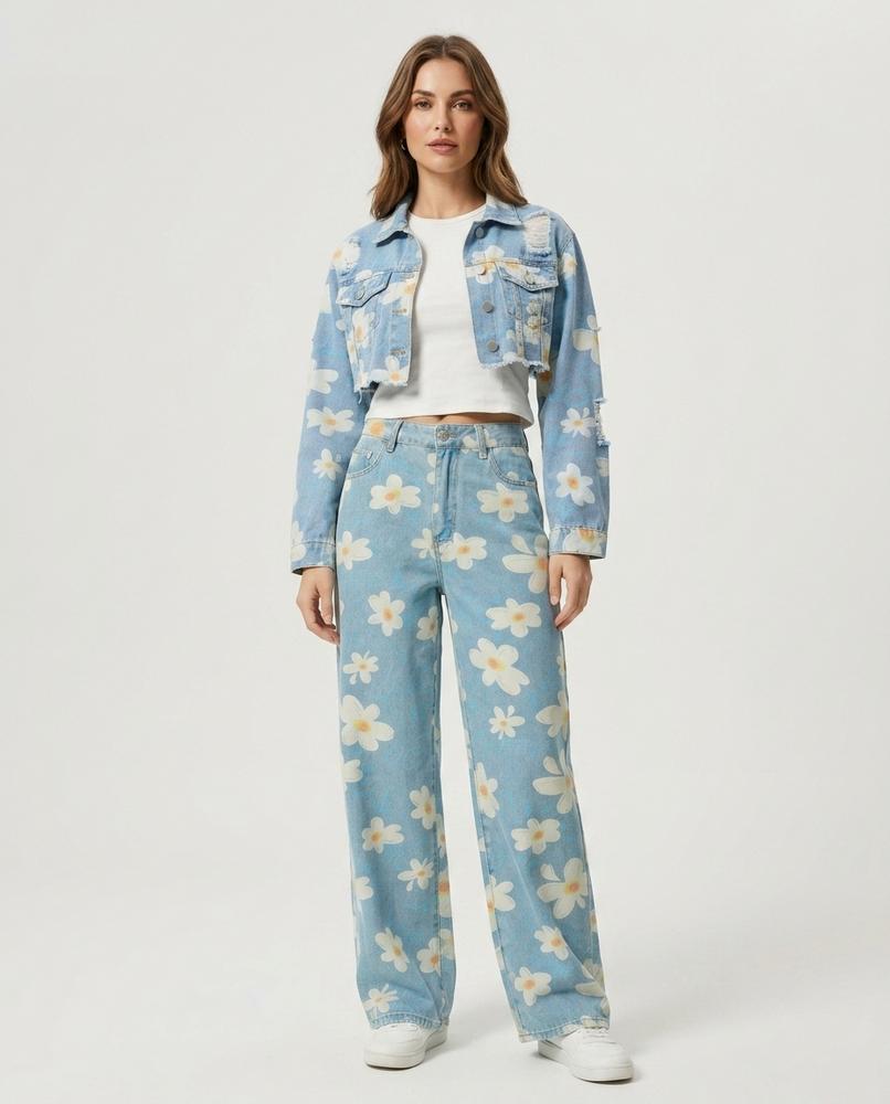 Heidi-Outlet - Vamel | Floral-Print Distressed Suit Women