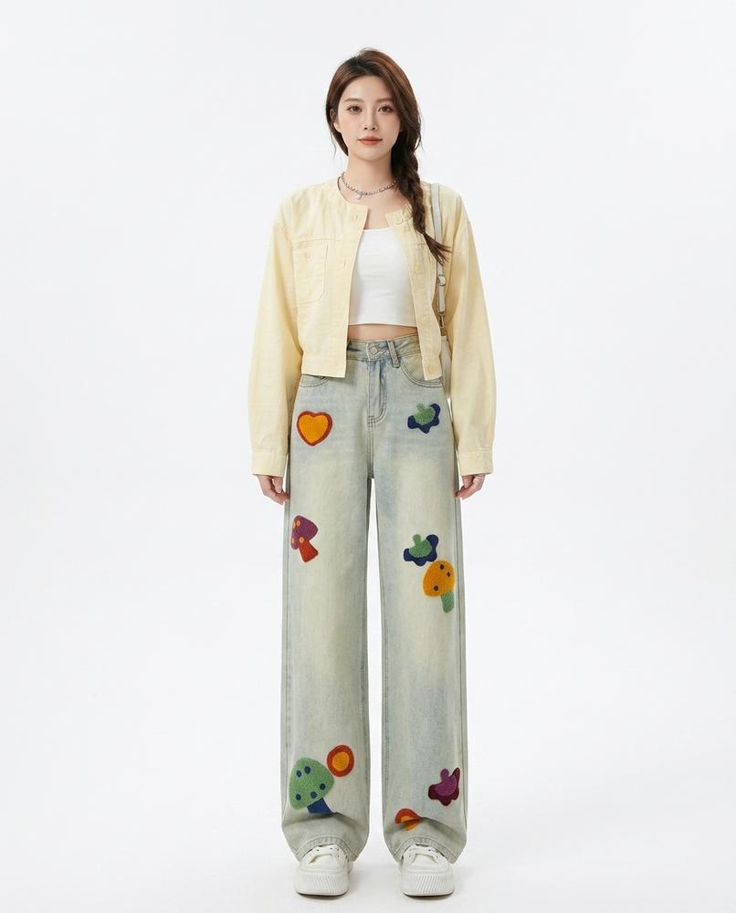 Heidi-Outlet - Noven | Wide-Leg Appliquéd Pants Women