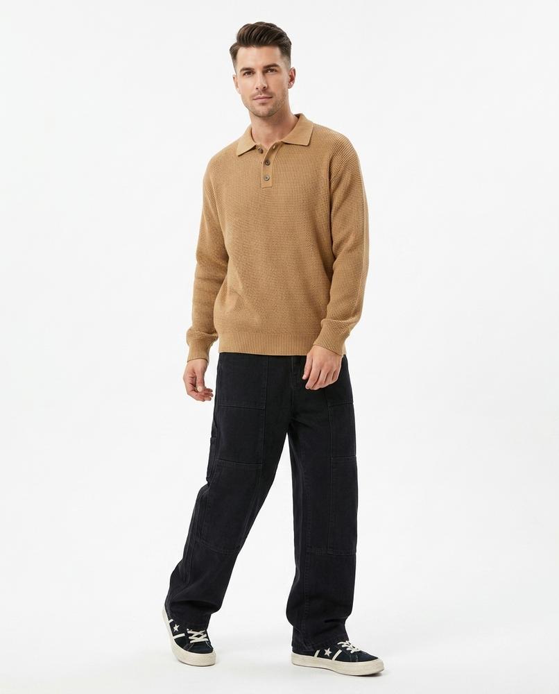 Heidi-Outlet - Radar | Waffle-Knit Collared Sweater Men