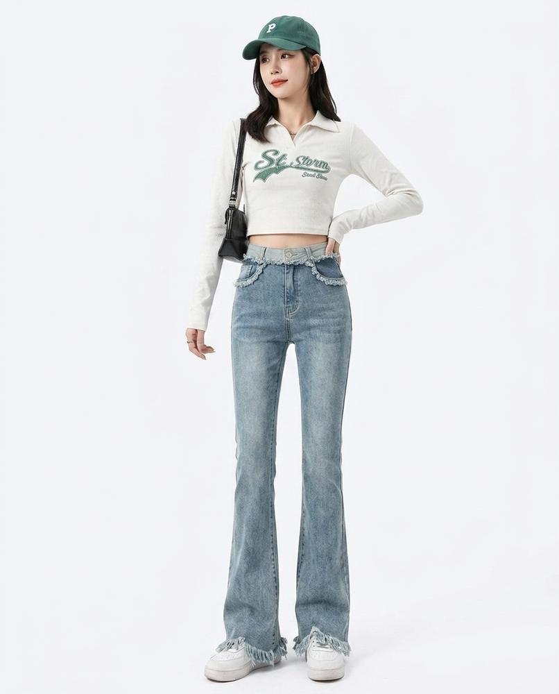 Heidi-Outlet - Zerel | Flared Frayed Pants Women